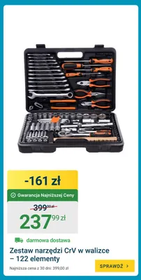 Zestaw narzędzi CrV w walizce 122 elementy promocja w ERLI