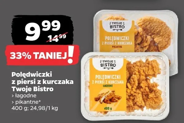Polędwiczki z piersi z kurczaka Twoje Bistro pikantne promocja w Netto
