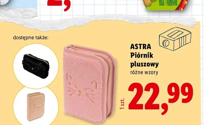 Piórnik pluszowy Astra promocja w Lidl