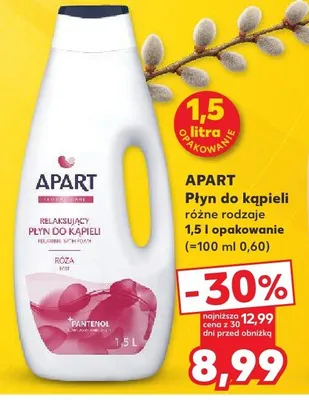 Płyn do kąpieli Apart różne rodzaje promocja w Kaufland