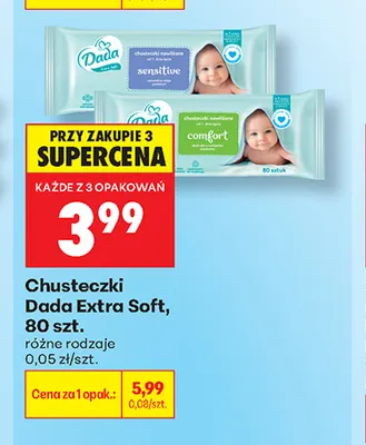 Chusteczki Dada Extra Soft promocja w Biedronka