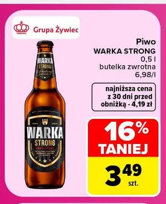 Piwo Warka Strong promocja w Carrefour Market