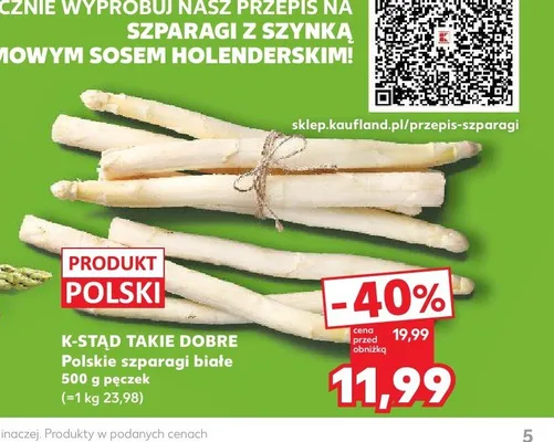 Szparagi białe polskie K-Stąd Takie Dobre promocja w Kaufland