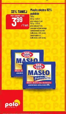 Masło ekstra 82% polskie Mlekovita promocja w POLOmarket