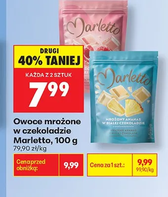 Mrożony ananas w białej czekoladzie Marletto promocja w Biedronka