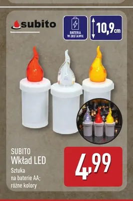 Wkład LED na baterie Aa Subito promocja w Aldi