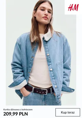 Kurtka dżinsowa z kołnierzem H & M promocja w H&M