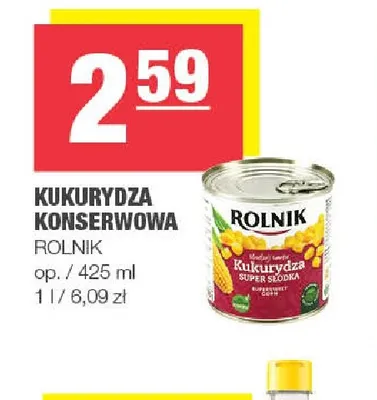 Kukurydza konserwowa Rolnik promocja w SPAR