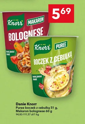 Danie Knorr Puree boczek z cebulką promocja w LEWIATAN