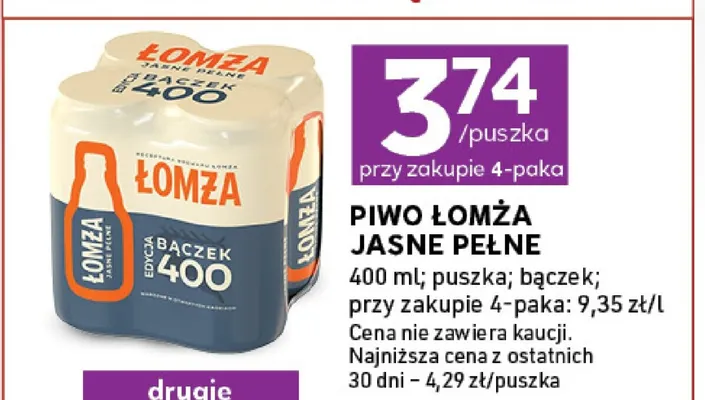 Piwo Łomża promocja w Stokrotka