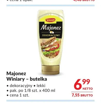 Majonez Winiary lekki butelka promocja w Makro