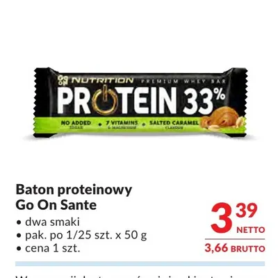 Baton proteinowy Go On Sante promocja w Makro