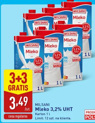 Mleko 3,2% UHT promocja w Aldi