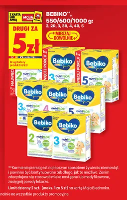 Mleko modyfikowane Bebiko Junior 3R promocja w Biedronka