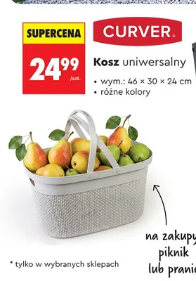 Kosz uniwersalny CURVER 46x30x24cm promocja w Biedronka