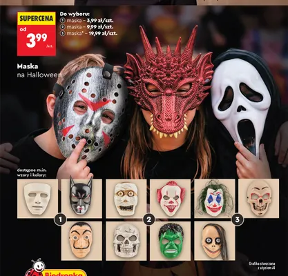 Maska na Halloween promocja w Biedronka