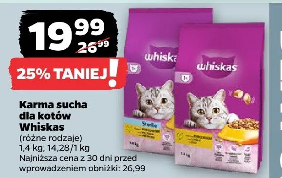 Karma sucha dla kotów Whiskas promocja w Netto