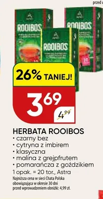 Herbata Rooibos Astra czarny bez promocja w Chata Polska