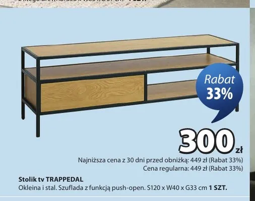 Stolik Tv Trappedal promocja w Jysk
