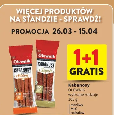 Kabanosy - wybrane rodzaje i możliwy MIX rodzajów promocja w Intermarche