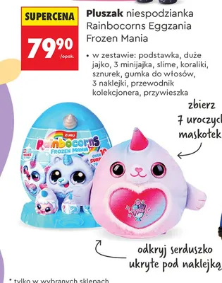 Pluszak niespodzianka Rainbocorns Eggzania Frozen Mania promocja w Biedronka