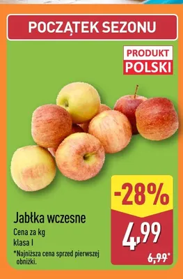 Jabłka wczesne polskie promocja w Aldi