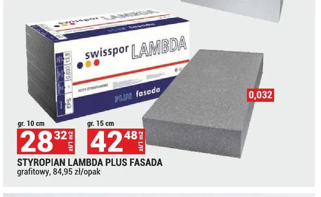 Styropian Lambda Plus Fasada grafitowy Swisspor gr. 15 cm promocja w Merkury Market