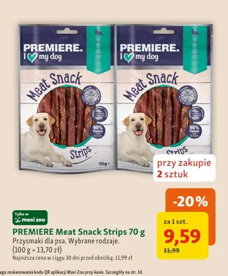 Przysmaki dla psa Premiere Meat Snack Strips promocja w MAXI ZOO
