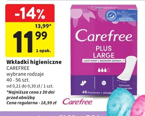 Wkładki higieniczne promocja w Intermarche