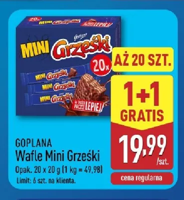 Wafle Mini Grześki Goplana 20-pak promocja w Aldi