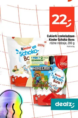 Cukierki czekoladowe Kinder Schoko-Bons White promocja w Dealz