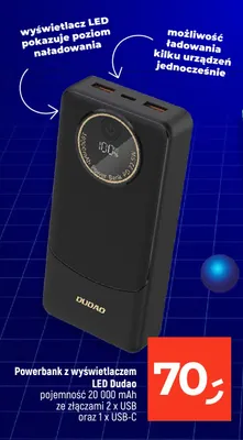 Powerbank z wyświetlaczem LED Dudao 20 000mAh promocja w Dealz