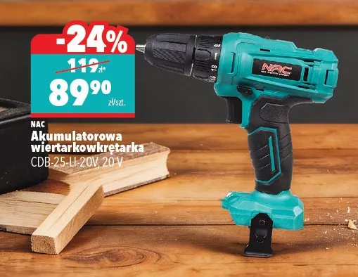 Akumulatorowa wkrętarkowkrętarka CDBE-25-LI-20V, 20V NAC promocja w Biedronka Home