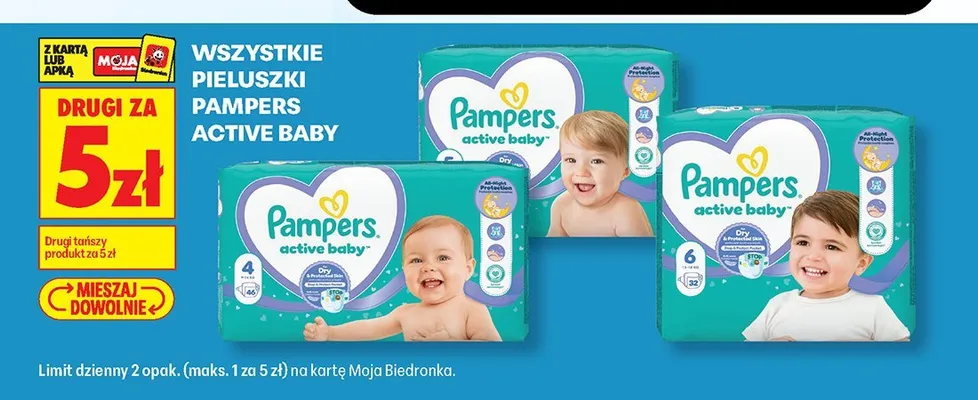 Pieluszki Pampers Active Baby promocja w Biedronka