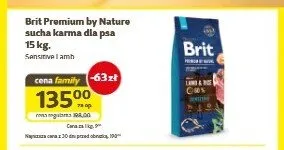 Sucha karma dla psa Brit Premium by Nature Sensitive Lamb promocja w Super Zoo