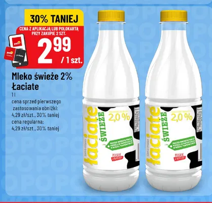 Mleko świeże Łaciate 2% promocja w POLOmarket