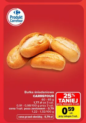 Bułka śniadaniowa Carrefour promocja w Carrefour