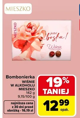 Bombonierka wiśnia w alkoholu Mieszko promocja w Carrefour