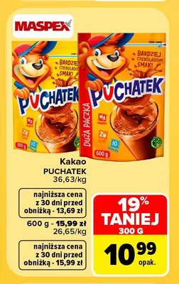Kakao Puchatek 300 g promocja w Carrefour