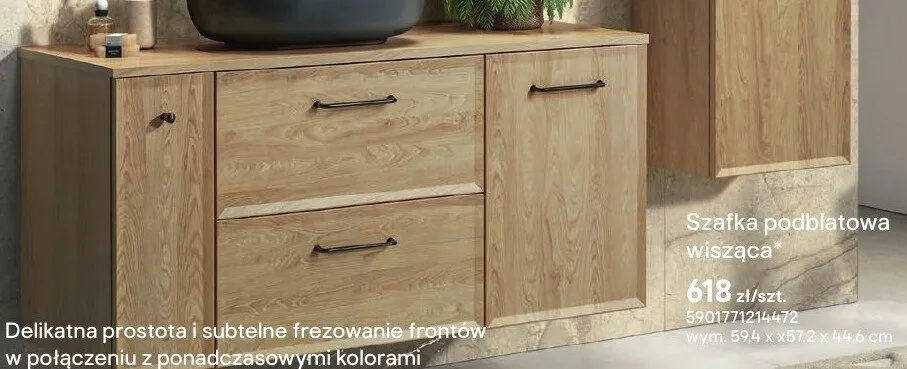 Szafka podblatowa wisząca Cersanit Mille dąb promocja w Castorama