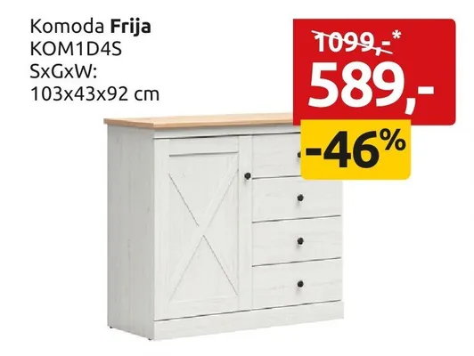 Komoda Frija KOM1D4S promocja w Black Red White