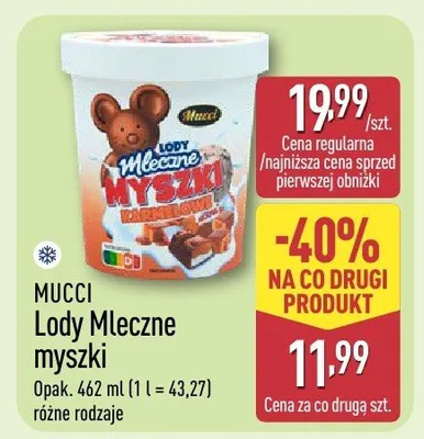Lody mleczne myszki promocja w Aldi