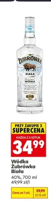 Wódka Żubrówka Biała promocja w Biedronka