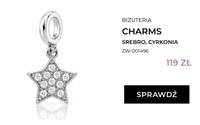 Biżuteria Charms srebrna z cyrkonią Briju ZW-001496 promocja w Briju