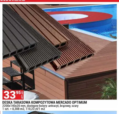 Deska tarasowa kompozytowa Mercado Optimum promocja w Merkury Market