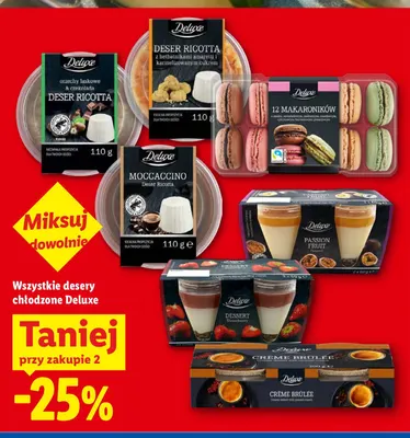Deser Ricotta z herbatnikami amaretti i karmelizowanym cukrem Deluxe promocja w Lidl