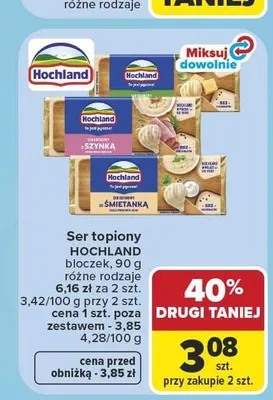 Ser topiony z szynką Hochland promocja w Carrefour