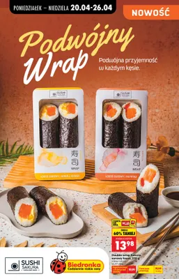 Double wrap surowy łosoś promocja w Biedronka