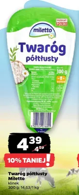 Twaróg półtłusty Miletto klinek promocja w Netto