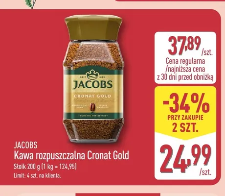Kawa rozpuszczalna Cronat Gold Jacobs promocja w Aldi